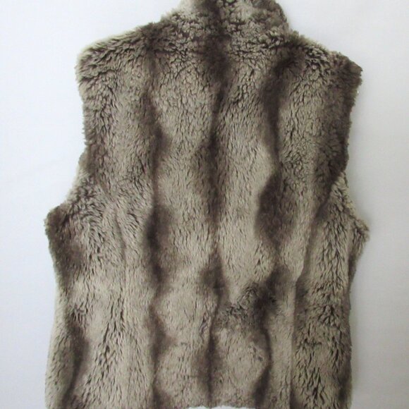 Kristen Blake white black animal print faux fur reversible vest *Sz L* - Picture 7 of 7